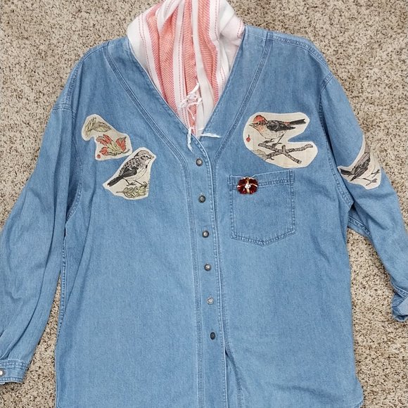 Express Jackets & Blazers - 2764 Size XL Express Jeans Upcycled Jean Tunic